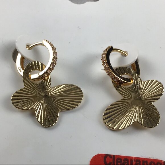 Mia & Amelia Jewelry - Mia & Amelia 18k Gold Over Brass Butterfly Earrings